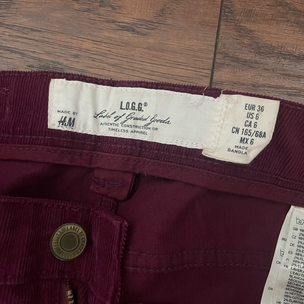 H&M L.O.G.G. Deep Red Pants - Picture 2 of 3